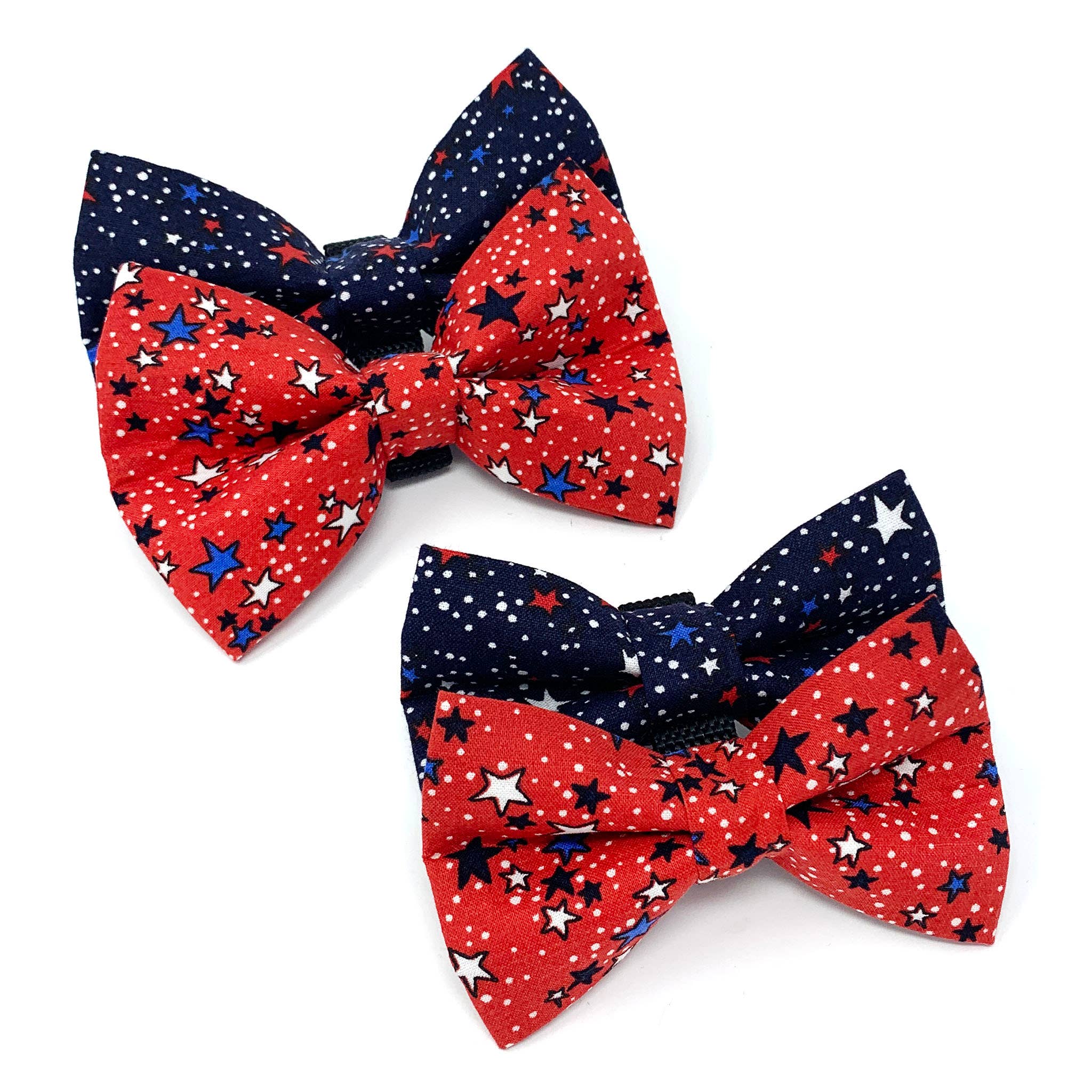 Red, White, and Blue Stars Dog Bow Tie