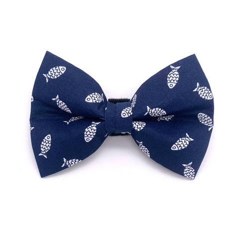 Gone Fishing Dog Bow Tie