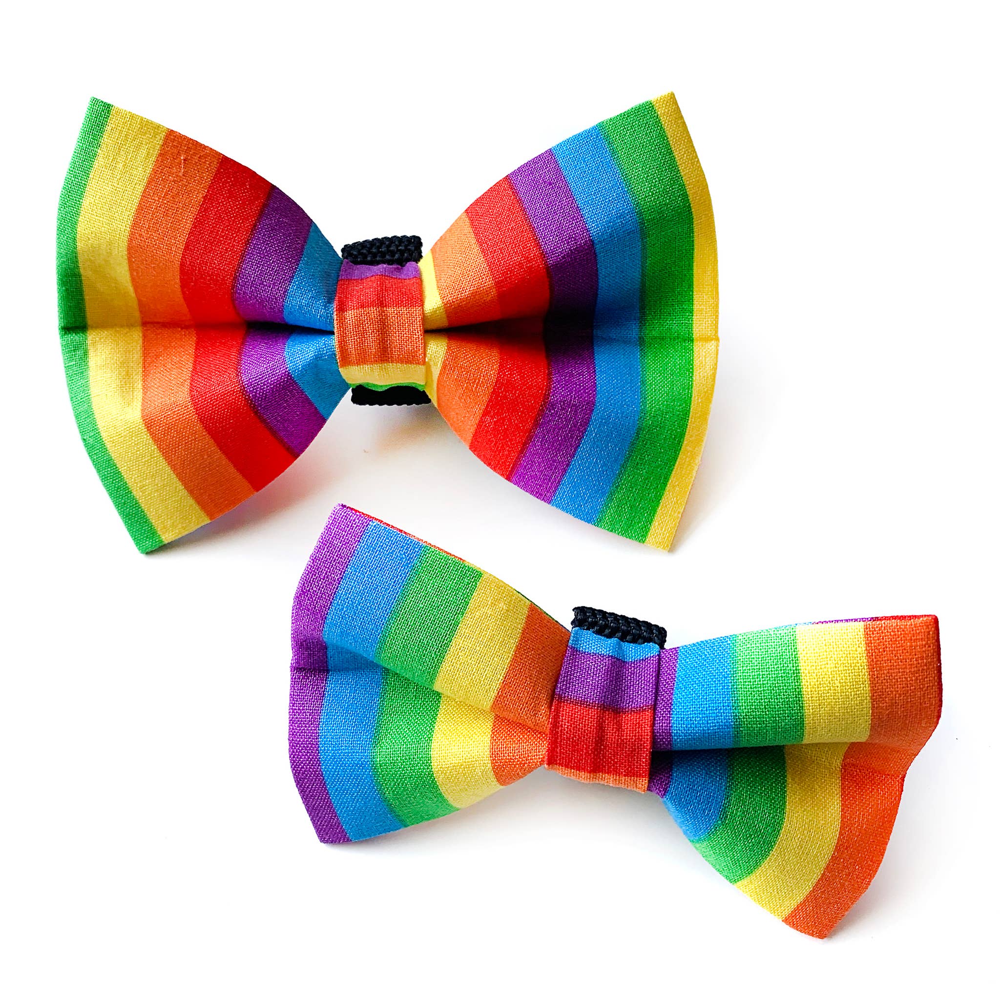 Rainbow Stripe Dog Bow Tie - Pride Dog Bow Tie