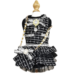 Chewnel Lace Pearl Dress for Dogs