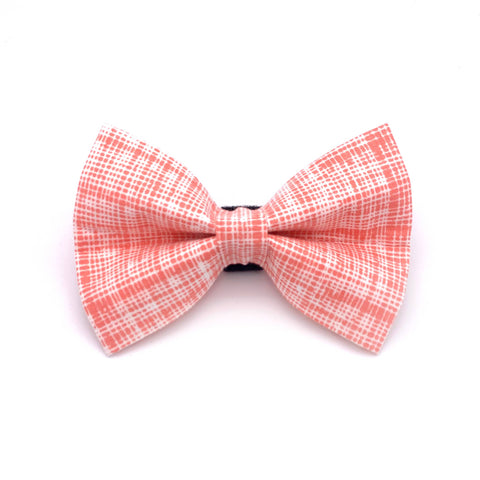 Pink Crosshatch Dog Bow Tie
