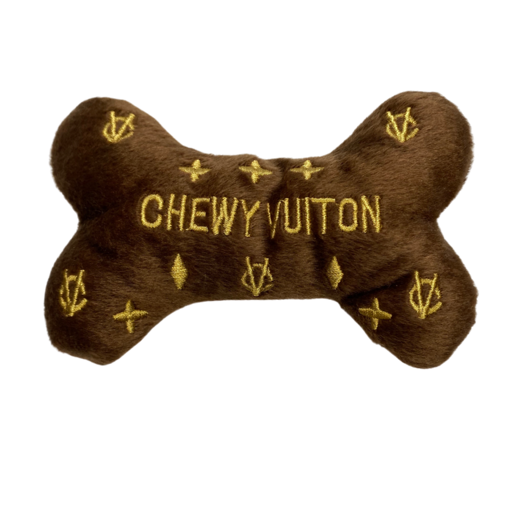 Chewy Vuiton Bone Petit Squeaky Dog Toy – Petit Pups Pawtique & More
